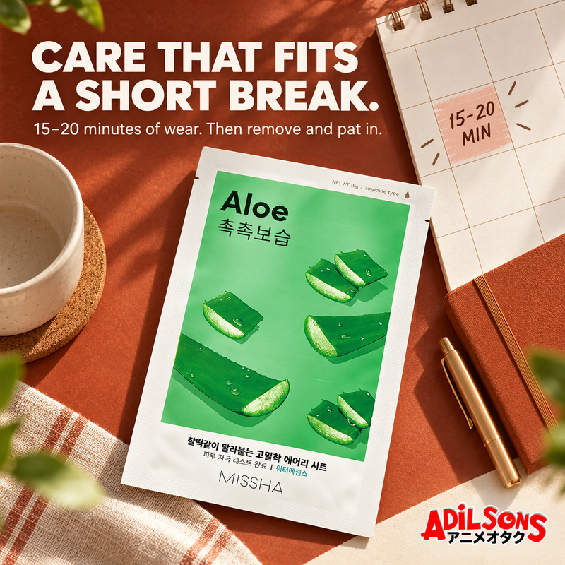 CARE THAT FITS A SHORT BREAK. 15–20 minutes of wear. Then remove and pat in.