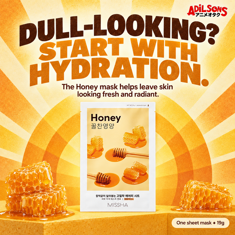 DULL-LOOKING? START WITH HYDRATION. The Honey mask helps leave skin looking fresh and radiant.
