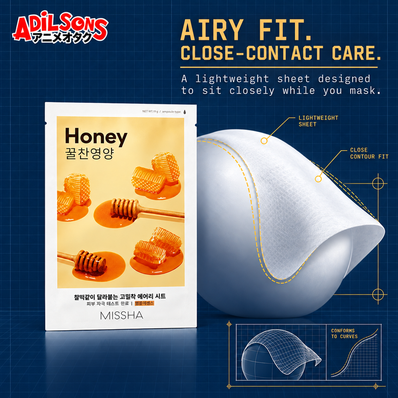 AIRY FIT. CLOSE-CONTACT CARE. A lightweight sheet designed to sit closely while you mask.
