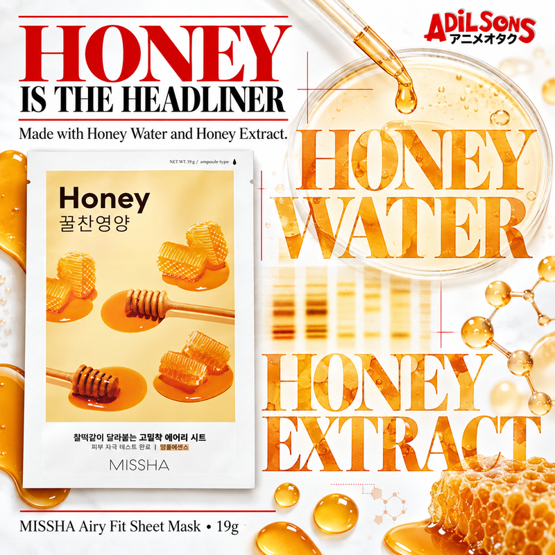 HONEY IS THE HEADLINER. Made with Honey Water and Honey Extract.