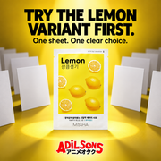 MISSHA Airy Fit Lemon sheet mask creative: TRY THE LEMON VARIANT FIRST. One sheet. One clear choice.