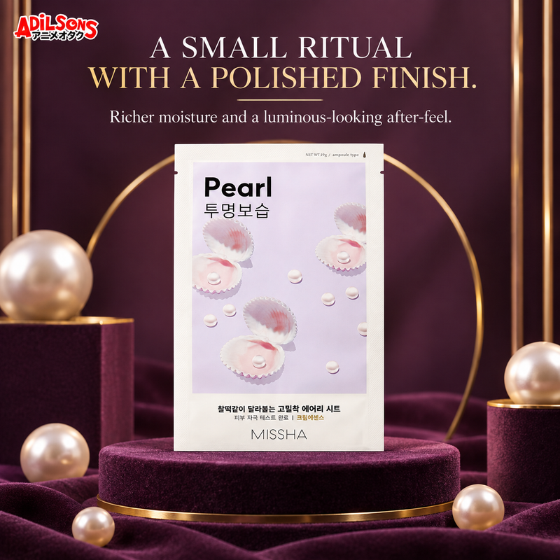 MISSHA Airy Fit Sheet Mask Pearl — A SMALL RITUAL WITH A POLISHED FINISH. Richer moisture and a luminous-looking after-feel.