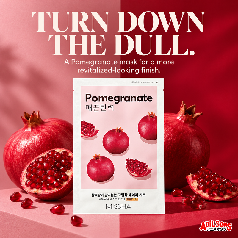 TURN DOWN THE DULL. A Pomegranate mask for a more revitalized-looking finish.