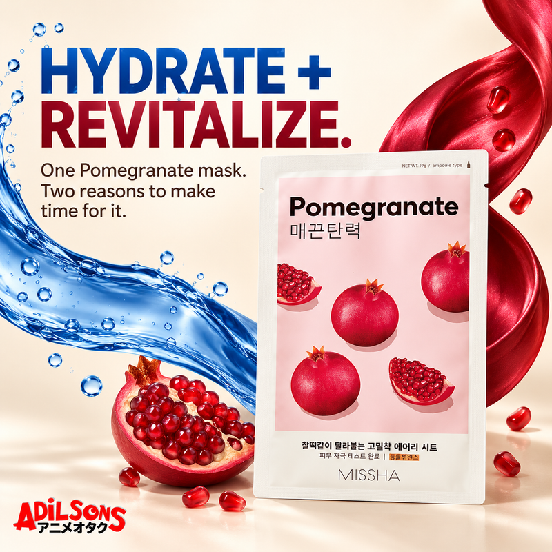 HYDRATE + REVITALIZE. One Pomegranate mask. Two reasons to make time for it.