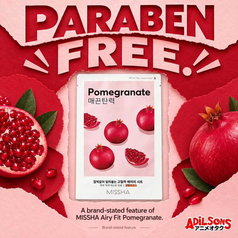 PARABEN FREE. A brand-stated feature of MISSHA Airy Fit Pomegranate.