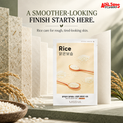 A SMOOTHER-LOOKING FINISH STARTS HERE. Rice care for rough, tired-looking skin.