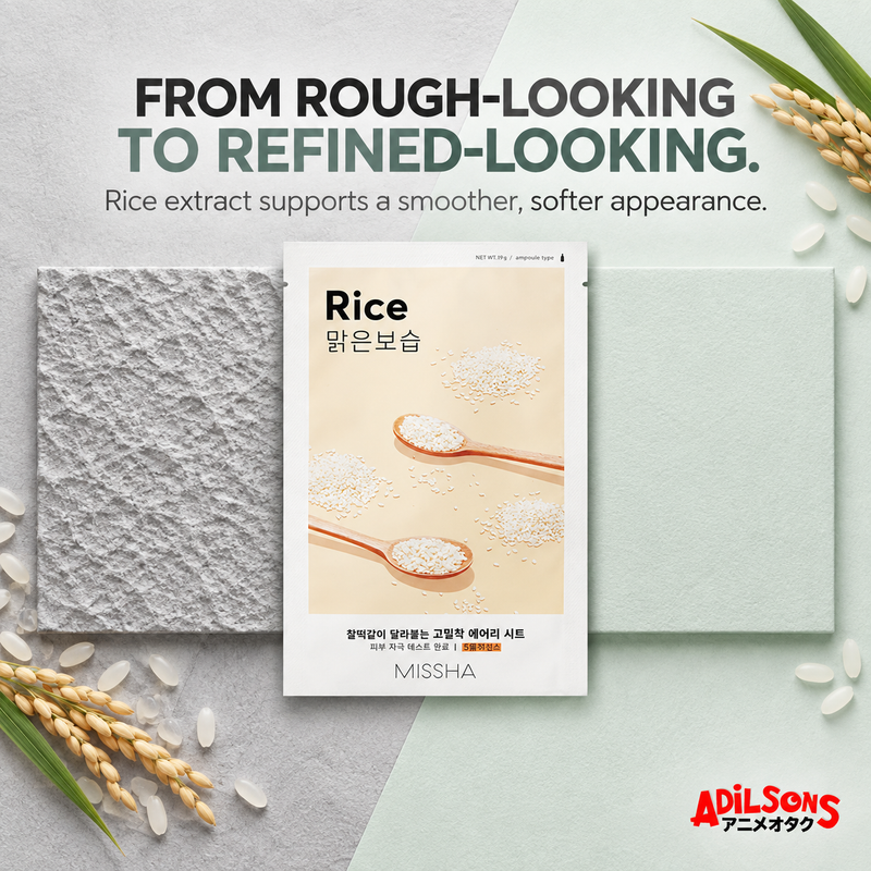 FROM ROUGH-LOOKING TO REFINED-LOOKING. Rice extract supports a smoother, softer appearance.