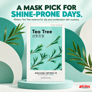 MISSHA Airy Fit Sheet Mask Tea Tree — A MASK PICK FOR SHINE-PRONE DAYS. Watery Tea Tree essence for oily and combination skin routines.