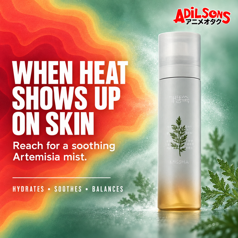 WHEN HEAT SHOWS UP ON SKIN. Reach for a soothing Artemisia mist.