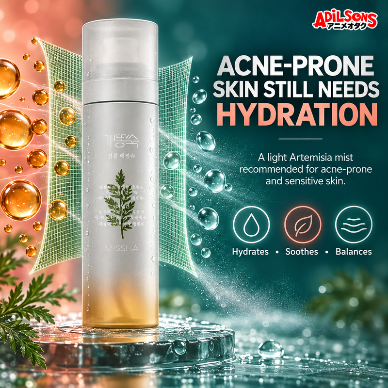ACNE-PRONE SKIN STILL NEEDS HYDRATION. A light Artemisia mist recommended for acne-prone and sensitive skin.