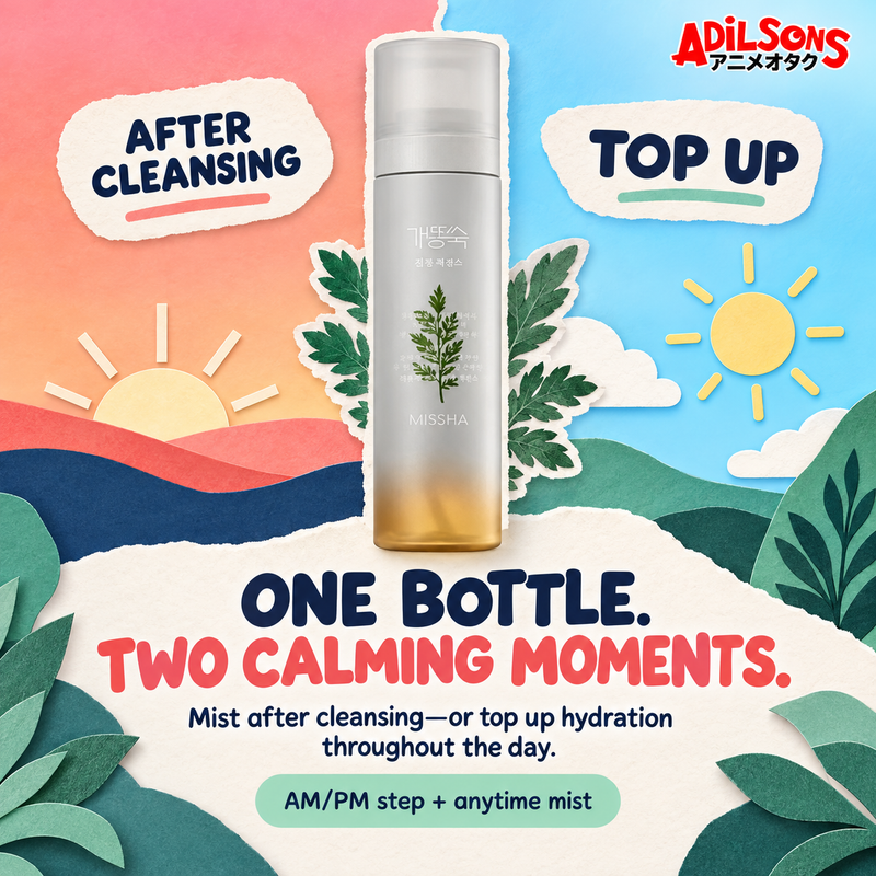 ONE BOTTLE. TWO CALMING MOMENTS. Mist after cleansing—or top up hydration throughout the day.