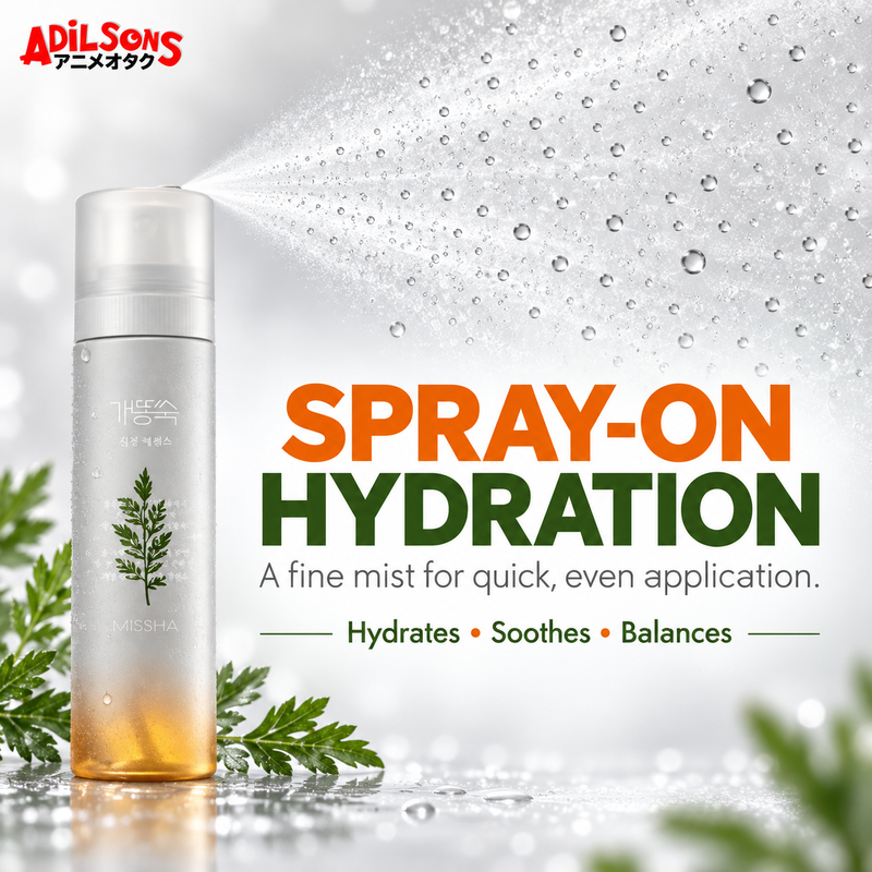 SPRAY-ON HYDRATION. A fine mist for quick, even application.