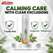 CALMING CARE WITH CLEAR EXCLUSIONS. Cruelty-free, paraben-free and phthalate-free.