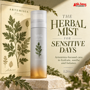 THE HERBAL MIST FOR SENSITIVE DAYS. Artemisia-focused care to hydrate, soothe and balance.