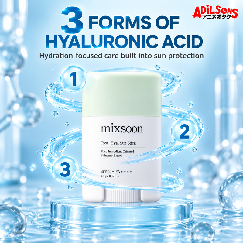 MIXSOON Cica Hyal Sun Stick 15g ad: 3 Forms Of Hyaluronic Acid