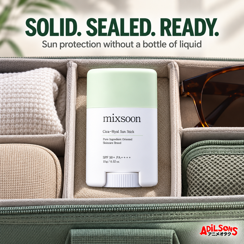 MIXSOON Cica Hyal Sun Stick 15g ad: Solid. Sealed. Ready.