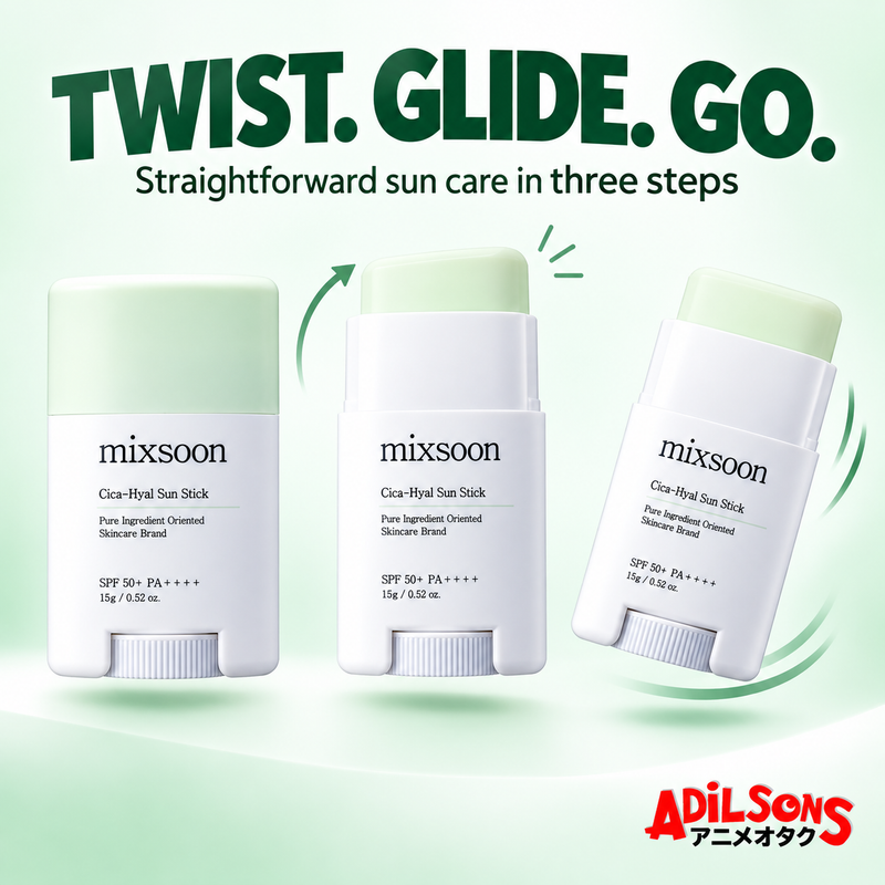 MIXSOON Cica Hyal Sun Stick 15g ad: Twist. Glide. Go.