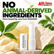 Adilsons ad for MIXSOON Vegan Melting Lip Balm Clear: No animal-derived ingredients