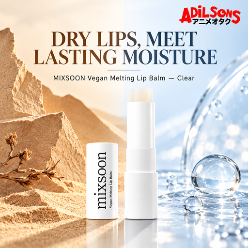Adilsons ad for MIXSOON Vegan Melting Lip Balm Clear: Dry lips, meet lasting moisture