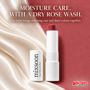MOISTURE CARE. WITH A DRY ROSE WASH. One balm brings softening care and sheer colour together.