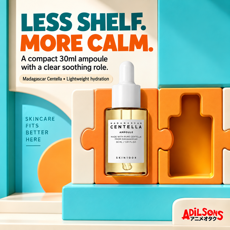 A compact 30ml ampoule with a clear soothing role for a crowded shelf.