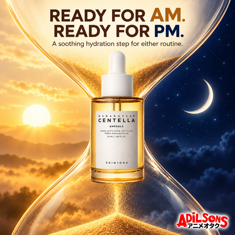 SKIN1004 Madagascar Centella Ampoule 55ml creative: AM and PM flexibility.