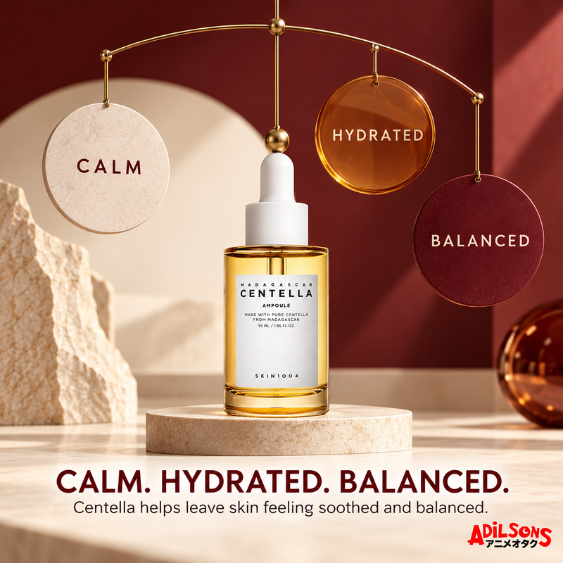 SKIN1004 Madagascar Centella Ampoule 55ml creative: calm, hydrated and balanced feel.