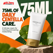 75ML OF DAILY CENTELLA CARE. A full-size cream for morning and evening moisturizing.