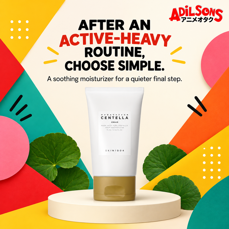 AFTER AN ACTIVE-HEAVY ROUTINE, CHOOSE SIMPLE. A soothing moisturizer for a quieter final step.