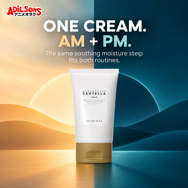 ONE CREAM. AM + PM. The same soothing moisture step fits both routines.