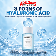 Adilsons Beauty ad for SKIN1004 Hyalu-Cica Brightening Toner 30 ml: Three forms of hyaluronic acid in formula
