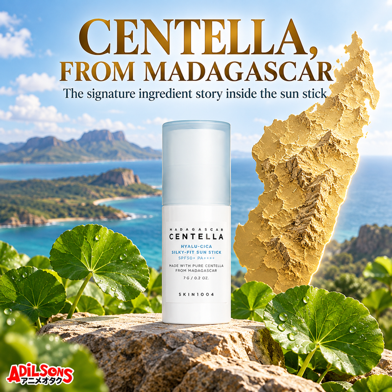 SKIN1004 Hyalu-Cica Silky-Fit Sun Stick 7g ad: Centella, From Madagascar
