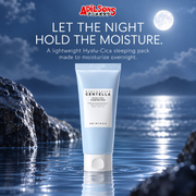 LET THE NIGHT HOLD THE MOISTURE. A lightweight Hyalu-Cica sleeping pack made to moisturize overnight.