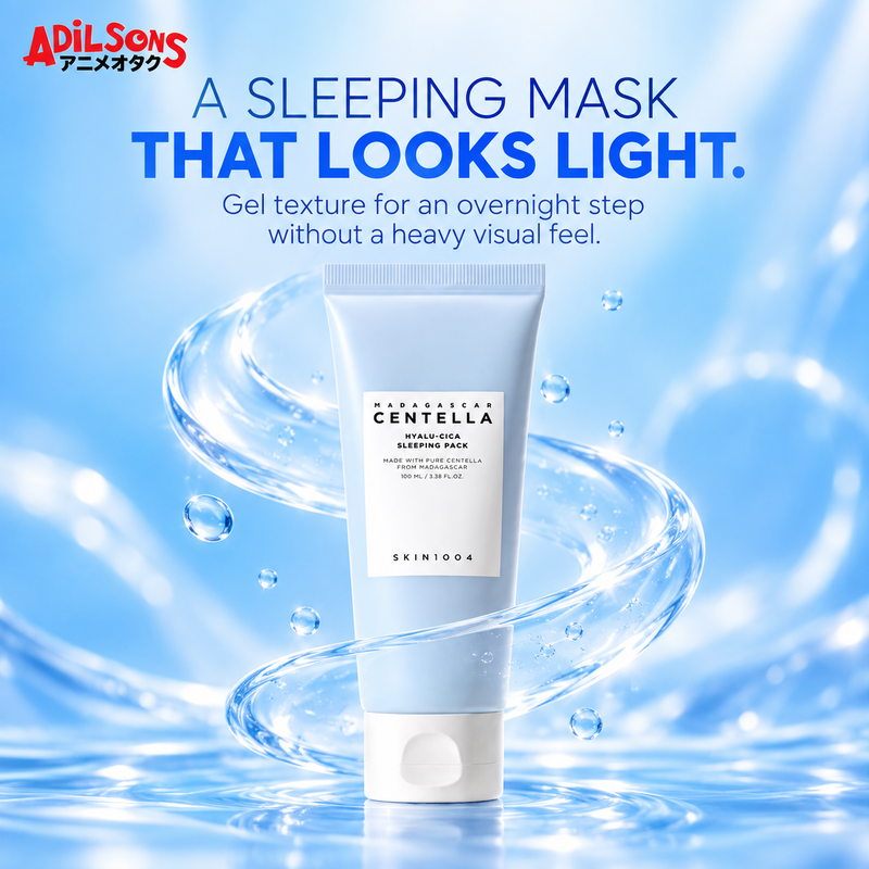 A SLEEPING MASK THAT LOOKS LIGHT. Gel texture for an overnight step without a heavy visual feel.