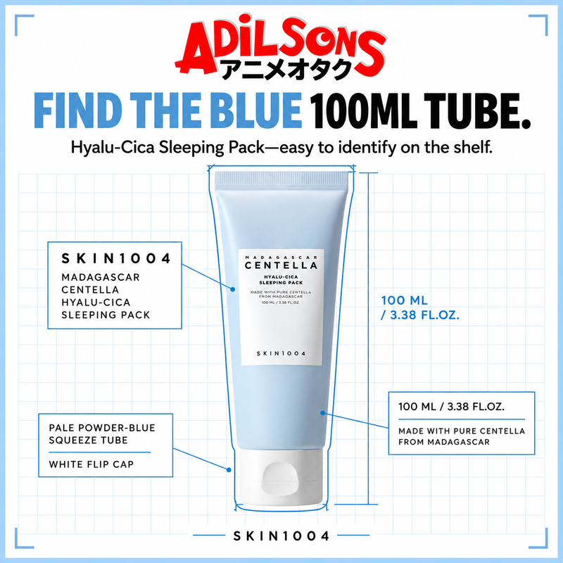 FIND THE BLUE 100ML TUBE. Hyalu-Cica Sleeping Pack—easy to identify on the shelf.