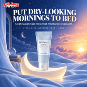 SKIN1004 Hyalu-Cica Sleeping Pack 30ml ad for moisturising dry-looking mornings overnight.