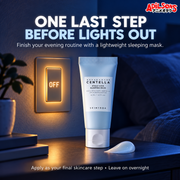 One last lightweight sleeping-mask step before lights out.