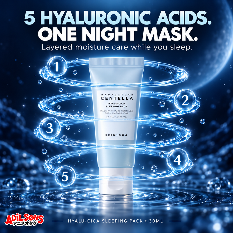 Five Hyaluronic acids in one Hyalu-Cica night mask.