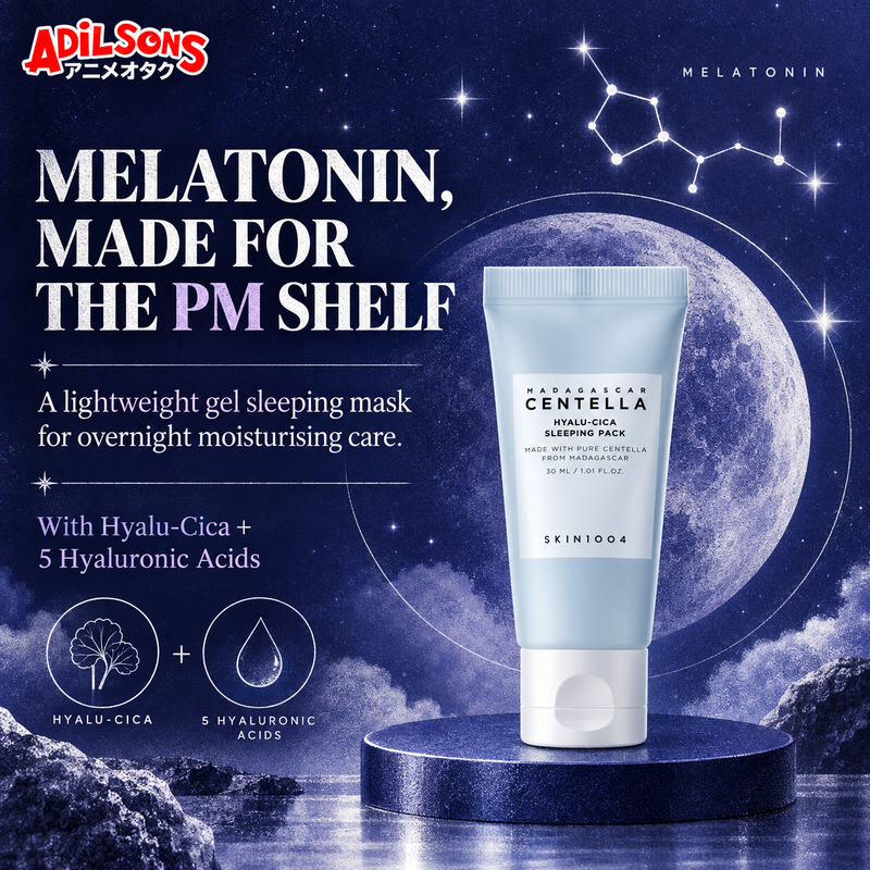 Melatonin positions the SKIN1004 sleeping pack on the PM shelf.