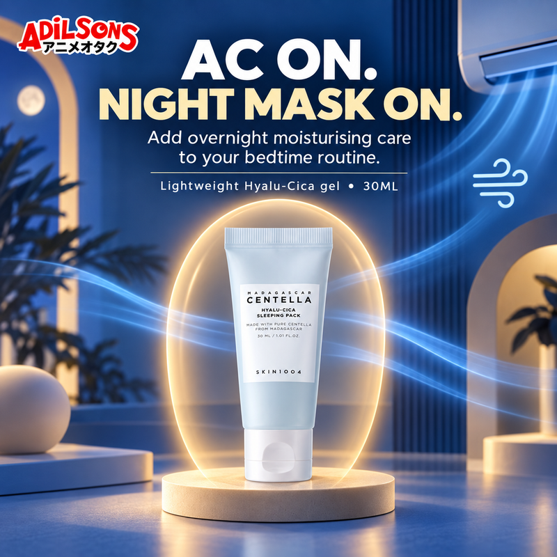 Overnight moisturising care for bedtime routines with air conditioning.