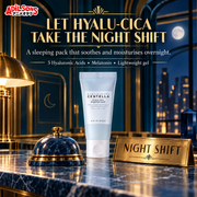Hyalu-Cica takes the night shift with soothing and moisturising care.