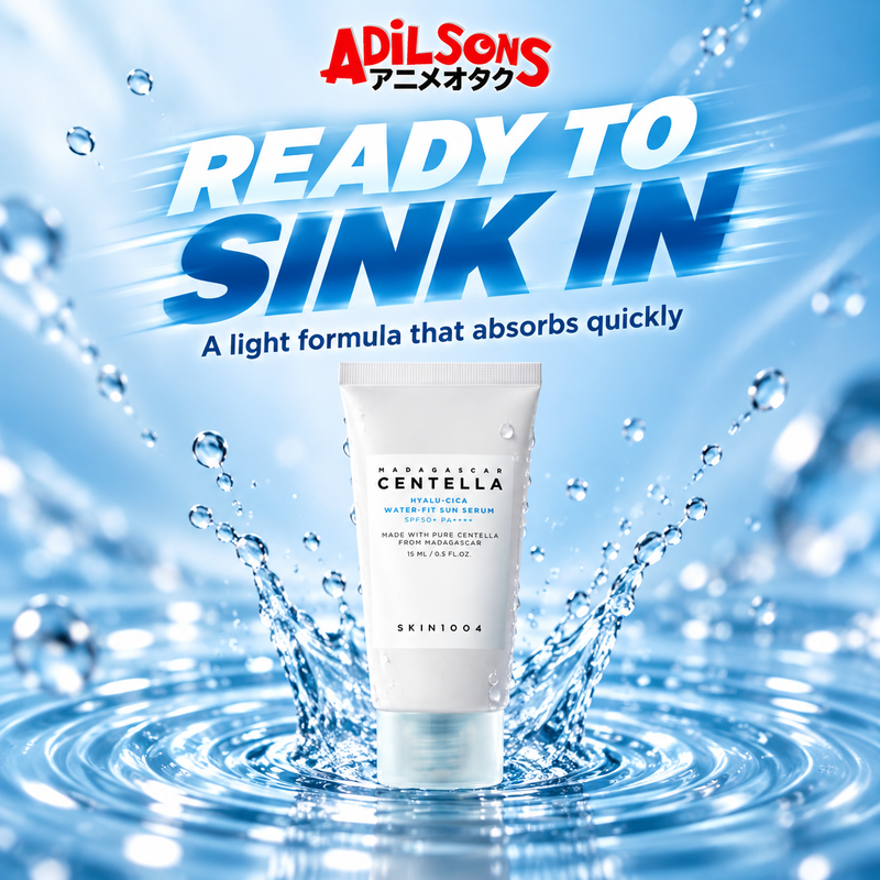 Adilsons Beauty ad for SKIN1004 Hyalu-Cica Water-Fit Sun Serum 15 ml: Quick absorption