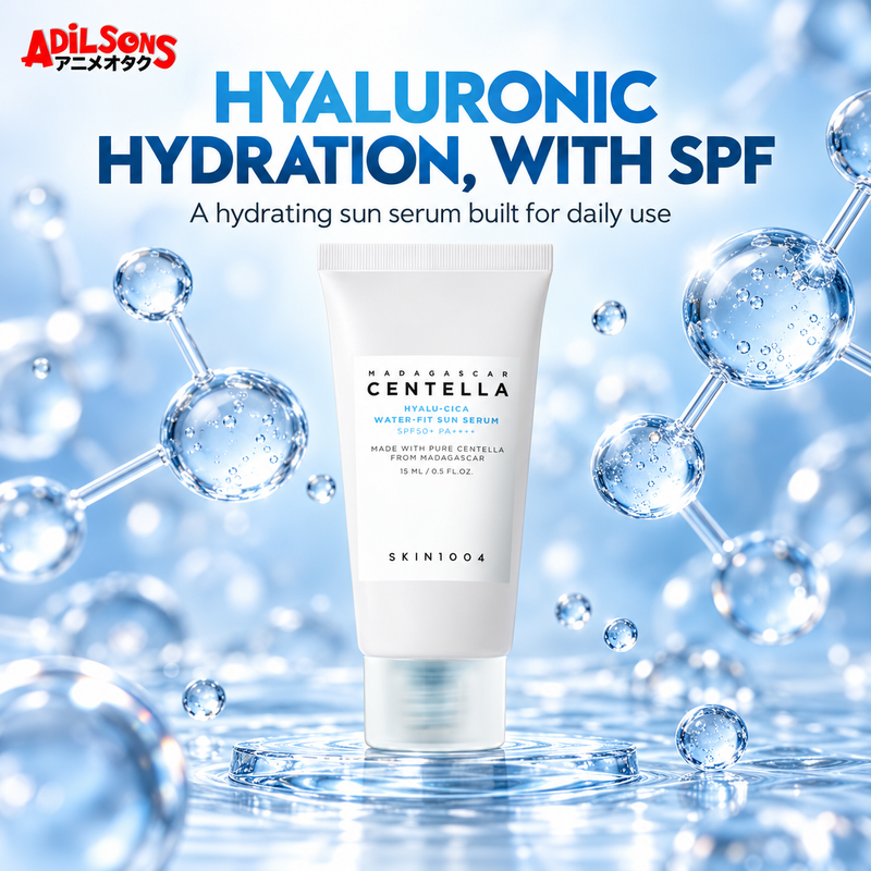 Adilsons Beauty ad for SKIN1004 Hyalu-Cica Water-Fit Sun Serum 15 ml: Hyaluronic acid hydration