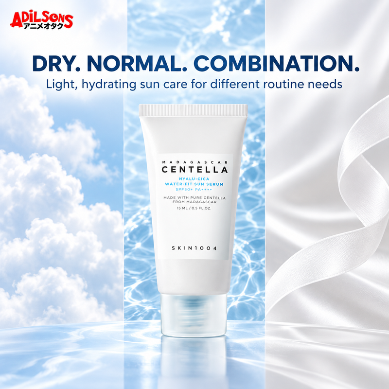 Adilsons Beauty ad for SKIN1004 Hyalu-Cica Water-Fit Sun Serum 15 ml: Suitable skin-type range