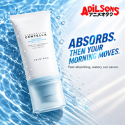 Adilsons Beauty ad for SKIN1004 Hyalu-Cica Water-Fit Sun Serum 50 ml: Quick absorption helps a busy morning routine move on