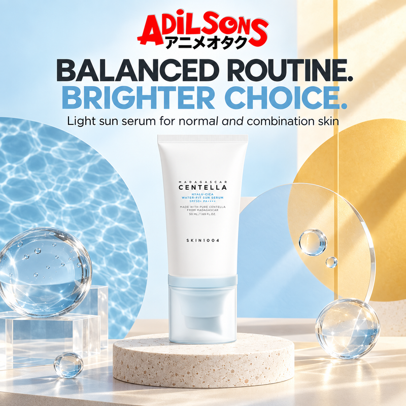 Adilsons Beauty ad for SKIN1004 Hyalu-Cica Water-Fit Sun Serum 50 ml: Normal and combination routines can choose lightweight hydration