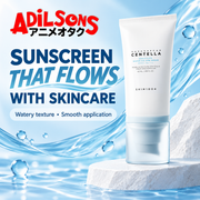 Adilsons Beauty ad for SKIN1004 Hyalu-Cica Water-Fit Sun Serum 50 ml: The watery glide counters stiff traditional sunscreen expectations