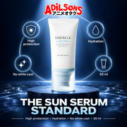 Adilsons Beauty ad for SKIN1004 Hyalu-Cica Water-Fit Sun Serum 50 ml: The complete value proposition is high protection with skincare-like comfort