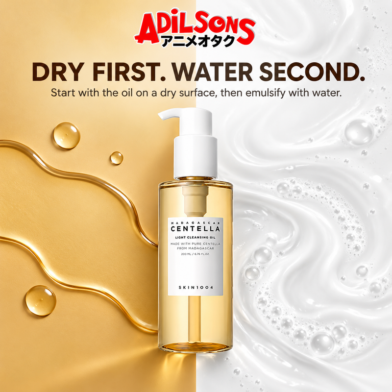 DRY FIRST. WATER SECOND. Start with the oil on a dry surface, then emulsify with water.
