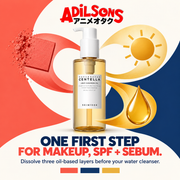 ONE FIRST STEP FOR MAKEUP, SPF + SEBUM. Dissolve three oil-based layers before your water cleanser.